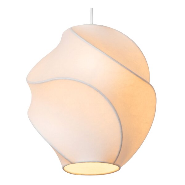 Hängelampe verstellbar Seide Weiß E27 L:127 cm