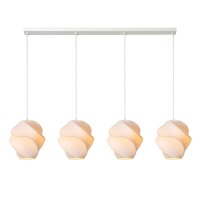 H&auml;ngelampe verstellbar Seide Wei&szlig; E27 L:127 cm