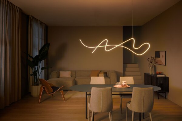 LED Pendelleuchte verstellbar Champagner 2700K L:165 cm