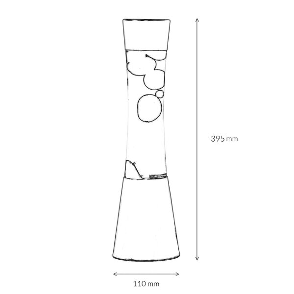 Lampe à lave ardente Rouge Orange SANDRO 39cm avec interrupteur
