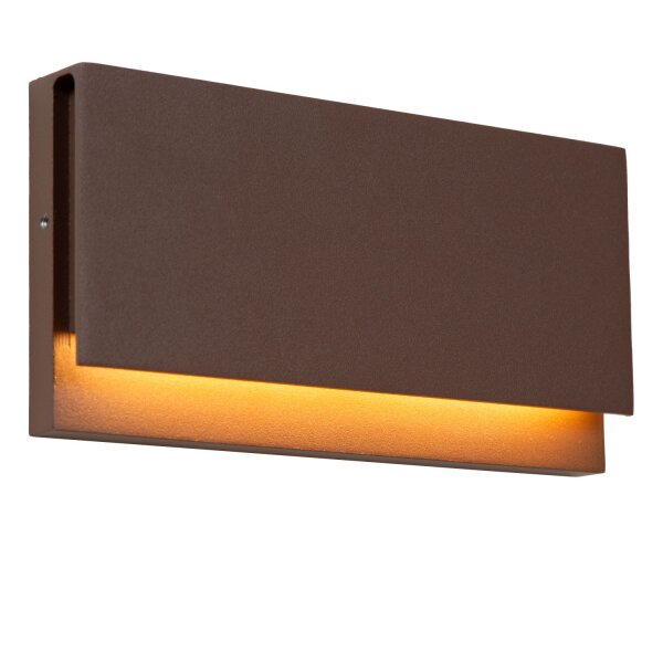 LED Außenwandlampe Rostbraun 2700K IP54 B:18 cm