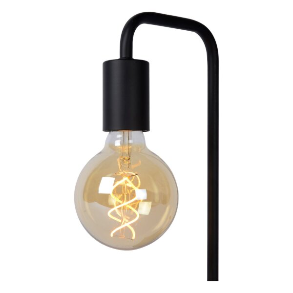 Tischlampe Marmor Stahl Schwarz E27 H:35 cm Vintage