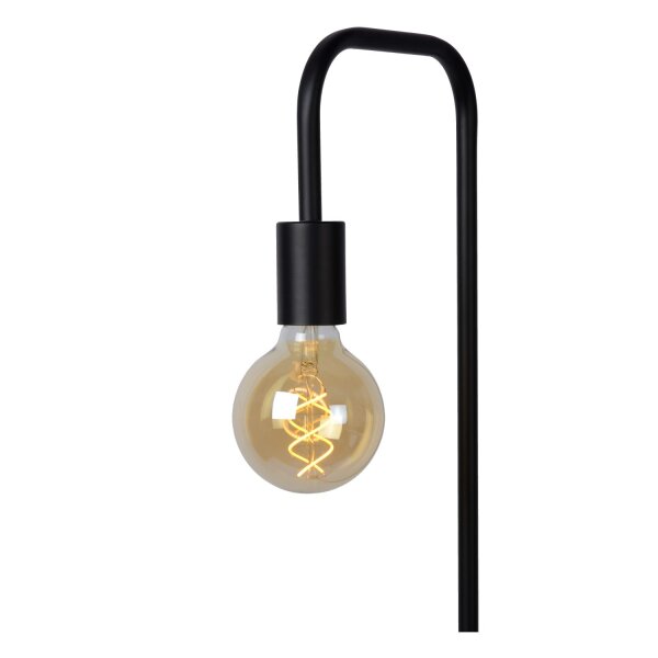 Stehlampe Fußschalter Marmor Stahl Schwarz E27 H:160 cm