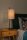 Tischlampe Leinen Stoff Schwarz Beige E27 H:64 cm
