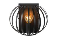 Wandlampe Metall Schwarz Drahtschirm E14 H:17 cm modern