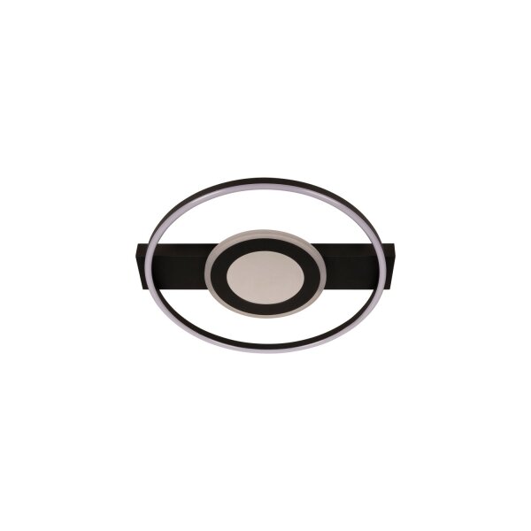 LED Deckenleuchte dimmbar Alu Schwarz 2700K B:40 cm