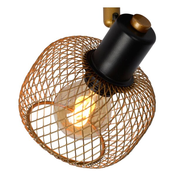 Deckenlampe schwenkbar Schwarz Messing E14 L:14,5 cm