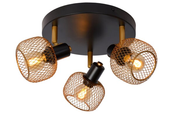 Deckenlampe schwenkbar Schwarz Messing E14 B:37 cm
