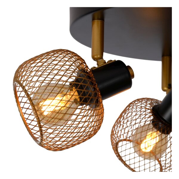 Deckenlampe schwenkbar Schwarz Messing E14 B:37 cm
