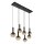 Hängelampe verstellbar Schwarz Rauchglas E27 L:130 cm