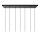 Hängelampe verstellbar Schwarz Rauchglas E27 L:130 cm