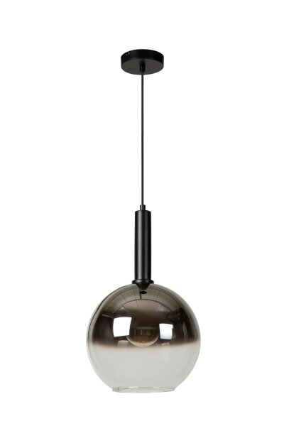 Hängelampe verstellbar Schwarz Rauchglas E27 B:30 cm
