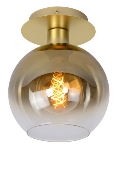 Deckenleuchte Glas Gold Bernstein E27 H:24,5 cm