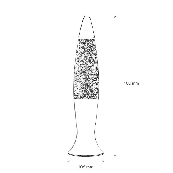 Retro Lavalampe ANGELINA Grün Glitter Silber 40cm