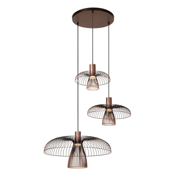 Hängelampe Metall Kaffeebraun Messing GU10 Ø76 cm