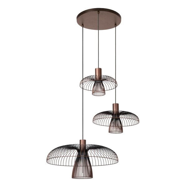 Hängelampe Metall Kaffeebraun Messing GU10 Ø76 cm