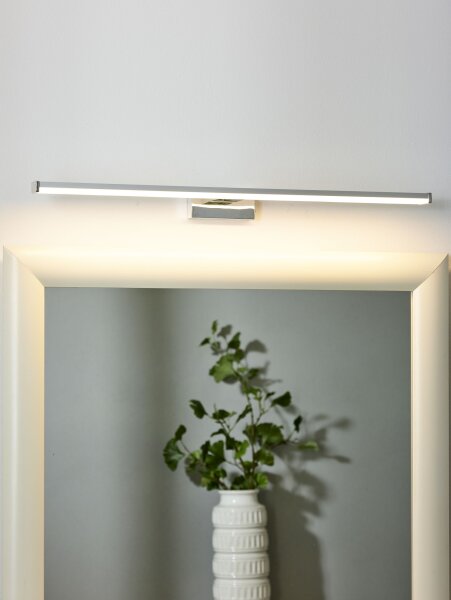 LED Spiegelleuchte Aluminium Chrom 3000K IP44 B:60 cm