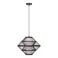 Hängelampe verstellbar Holz Schwarz E27 Ø40 cm