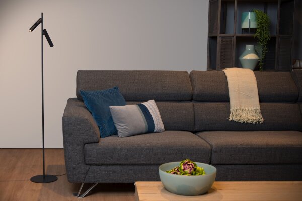 LED Stehleuchte schwenkbar Touch Schwarz 3000K 140 cm