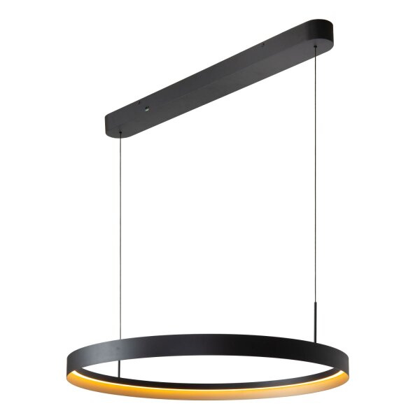 LED Pendelleuchte Schwarz Ring CCT 2200-3000K L:80 cm