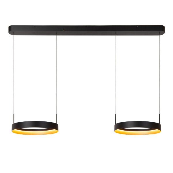 LED Pendelleuchte Alu Schwarz 2-flammig 2200-3000K