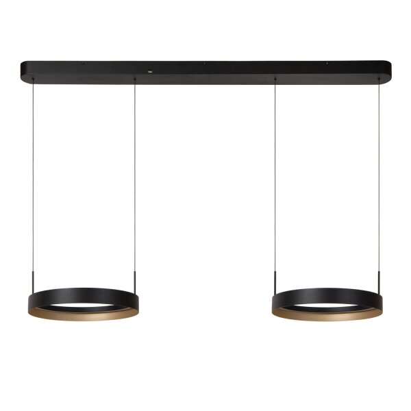 LED Pendelleuchte Alu Schwarz 2-flammig 2200-3000K