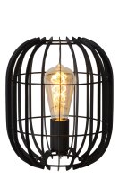 Tischlampe Metall Schwarz E27 H:26 cm modern rund