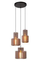 Pendelleuchte Filz Glas Schwarz Taupe E27 &Oslash;50 cm