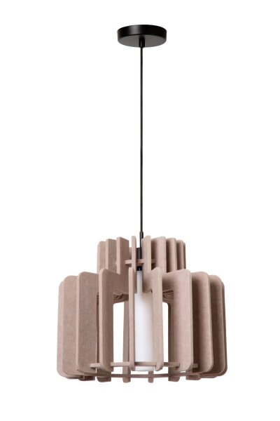Hängelampe Filz Glas Schwarz Taupe E27 Ø40 cm modern