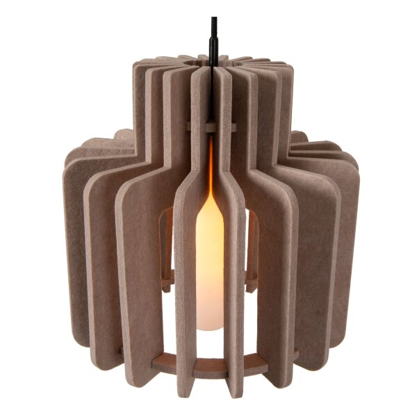 Hängelampe Filz Glas Schwarz Taupe E27 Ø40 cm modern