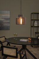 Hängelampe Filz Glas Schwarz Taupe E27 Ø40 cm...