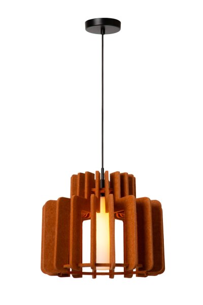 Hängelampe Filz Glas Schwarz Terrakotta E27 B:40 cm