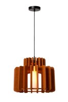H&auml;ngelampe Filz Glas Schwarz Terrakotta E27 B:40 cm
