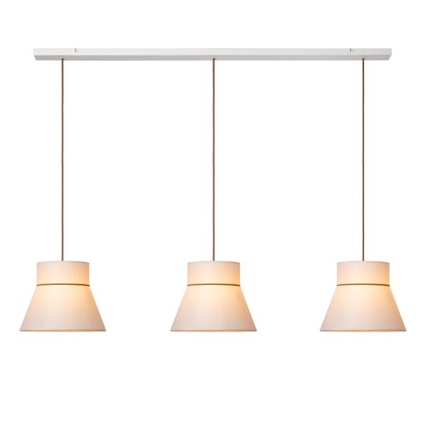Hängelampe verstellbar Papier Beige Weiß E27 130 cm