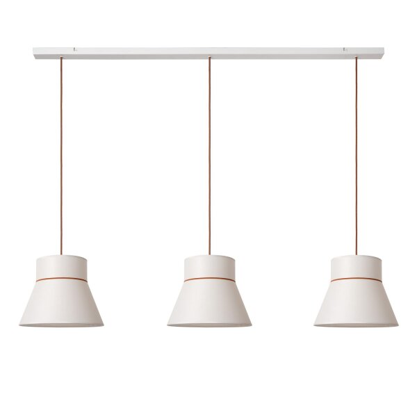 Hängelampe verstellbar Papier Beige Weiß E27 130 cm