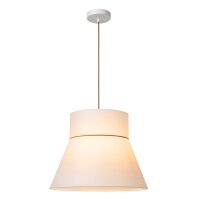 Pendelleuchte blendarm Papier Beige Wei&szlig; E27 &Oslash;45 cm