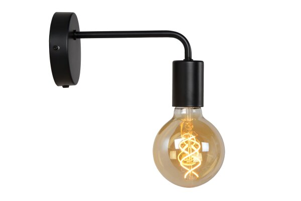 Wandlampe Schwarz Vintage minimalistisch E27 T:20 cm