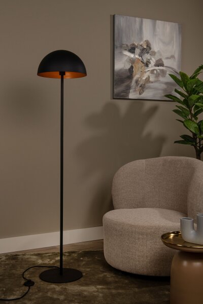 Stehlampe indirekt Stahl Schwarz Pilzlampe E27 160 cm