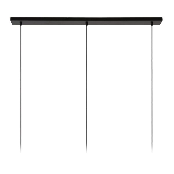 Hängelampe Glas Metall Schwarz Messing E27 L:126 cm