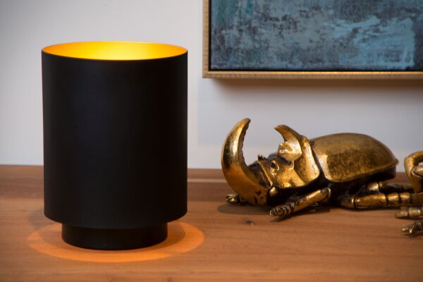 Tischlampe Metall Schwarz klein E14 H:16 cm modern