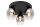 LED Deckenleuchte Schwarz Rauchglas 3000K H:18,5 cm