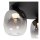 LED Deckenleuchte Schwarz Rauchglas 3000K H:18,5 cm