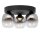 LED Deckenleuchte Schwarz Rauchglas 3000K H:18,5 cm