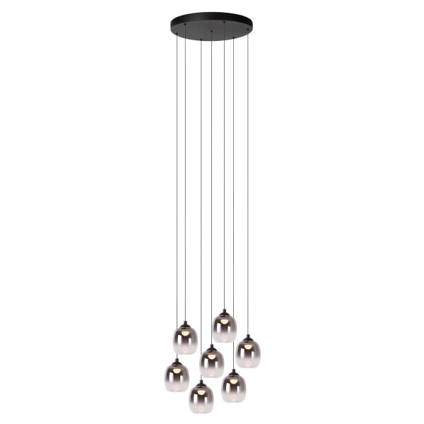 LED Hängelampe Metall Schwarz Rauchglas 3000K L:52 cm