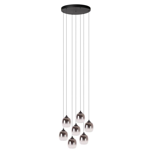 LED Hängelampe Metall Schwarz Rauchglas 3000K L:52 cm