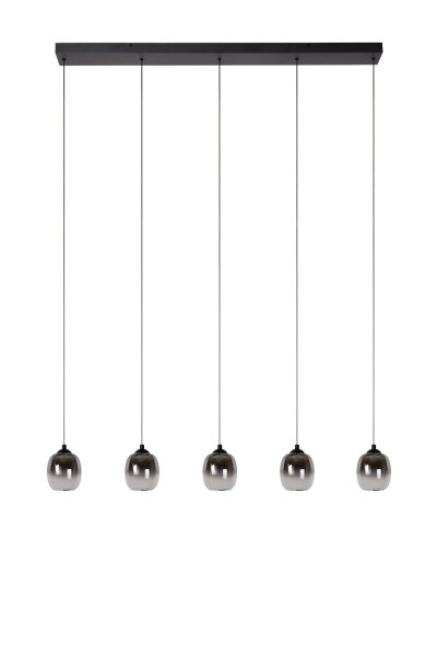 LED Pendelleuchte Metall Schwarz Rauchglas 3000K 127 cm