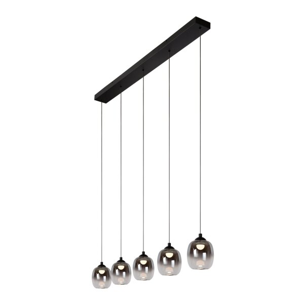 LED Pendelleuchte Metall Schwarz Rauchglas 3000K 127 cm
