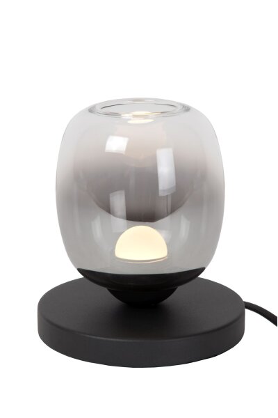 LED Tischleuchte Metall Rauchglas 3000K Ø15 cm rund