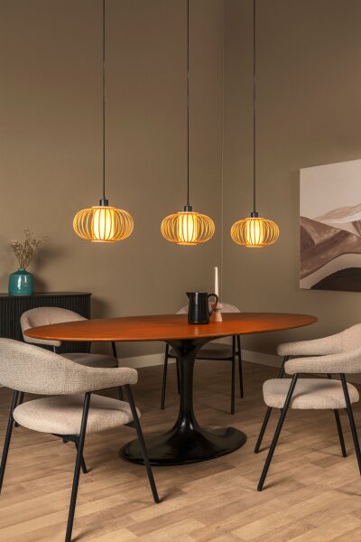 Hängelampe verstellbar Bambus Holz E27 L:141 cm