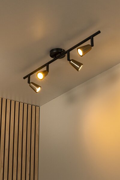 Deckenlampe verstellbar Schwarz Champagner GU10 L:76 cm
